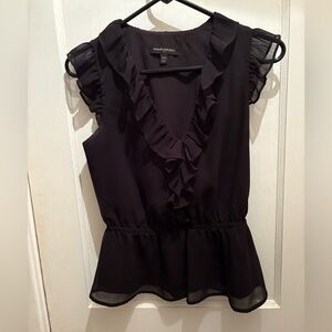 Banana Republic Black Ruffled Peplum Blouse
